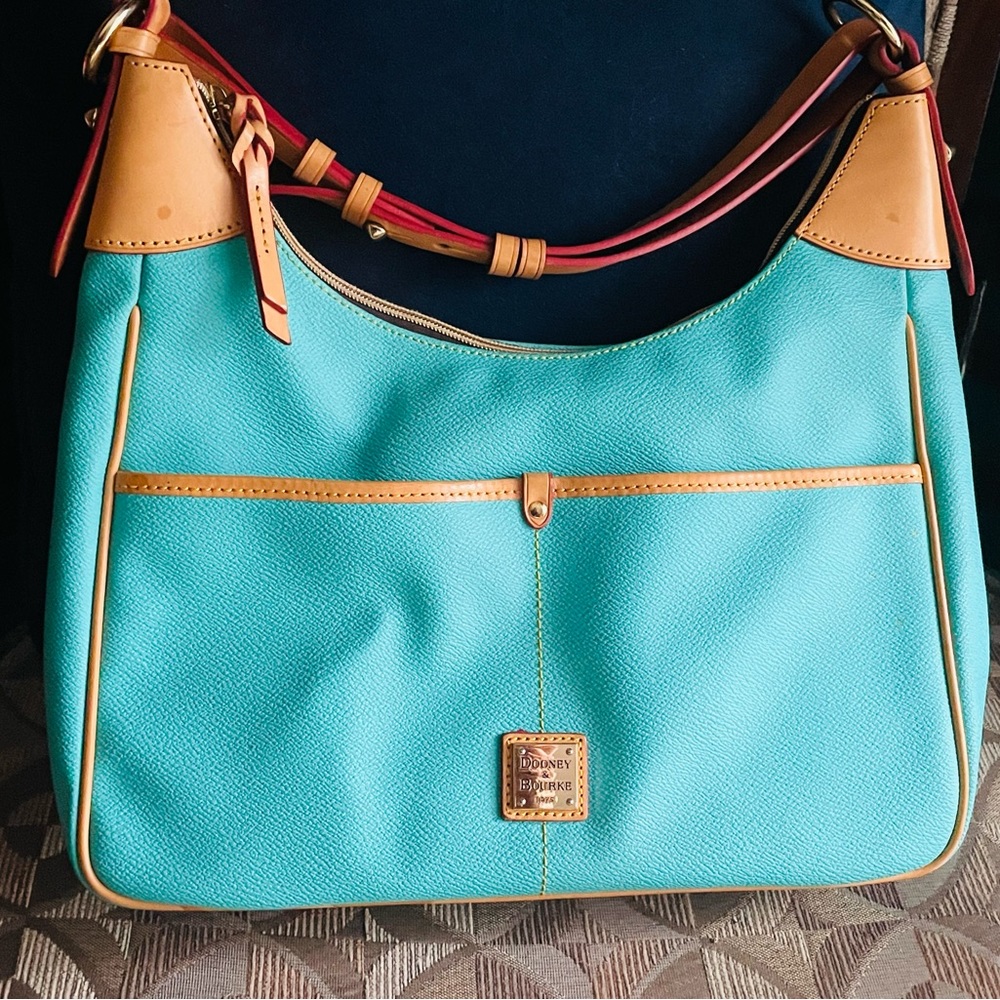 Dooney & Bourke light turquoise blue Rebecca hobo bag